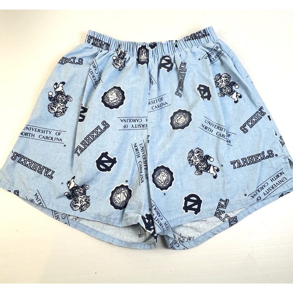 Vintage 70's UNC Tarheels Boxer Shorts Men L 36 Blue Cotton North Carolina Fan